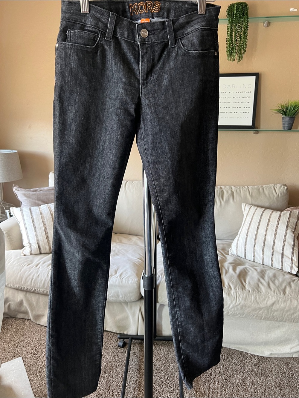 Michael Kors Black Denim Jeans with Silver Hardware